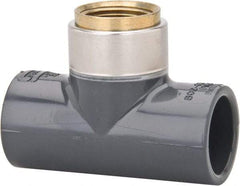 Value Collection - 3/4" PVC Plastic Pipe Tee - Schedule 80, PVC Slip x Brass Fipt End Connections - Industrial Tool & Supply