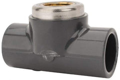 Value Collection - 3/4 x 3/4 x 1/2" PVC Plastic Pipe Tee - Schedule 80, PVC Slip x Brass Fipt End Connections - Industrial Tool & Supply