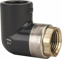 Value Collection - 1/2" PVC Plastic Pipe 90° Elbow - Schedule 80, PVC Slip x Brass Fipt End Connections - Industrial Tool & Supply