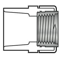 Value Collection - 3/4 x 1/2" PVC Plastic Pipe Female Adapter - Schedule 80, PVC Slip x Brass Fipt End Connections - Industrial Tool & Supply