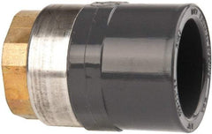 Value Collection - 3/4" PVC Plastic Pipe Female Adapter - Schedule 80, PVC Slip x Brass Fipt End Connections - Industrial Tool & Supply