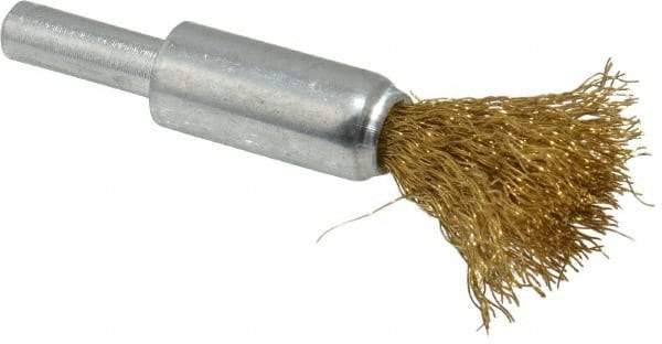 Value Collection - 1/2" Brush Diam, End Brush - Fine Grade, 1/4" Diam Shank, 20,000 Max RPM - Industrial Tool & Supply