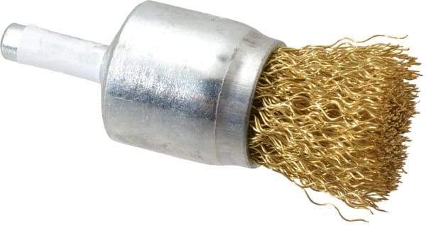 Value Collection - 1" Brush Diam, End Brush - Medium Grade, 1/4" Diam Shank, 20,000 Max RPM - Industrial Tool & Supply