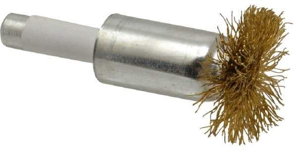 Value Collection - 1" Brush Diam, Flared End Brush - Fine Grade, 1/4" Diam Shank, 15,000 Max RPM - Industrial Tool & Supply