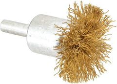 Value Collection - 3/4" Brush Diam, Flared End Brush - Medium Grade, 1/4" Diam Shank, 15,000 Max RPM - Industrial Tool & Supply