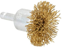 Value Collection - 1-1/2" Brush Diam, Flared End Brush - Coarse Grade, 1/4" Diam Shank, 15,000 Max RPM - Industrial Tool & Supply