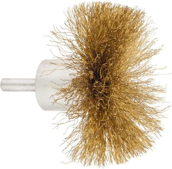 Value Collection - 3" Brush Diam, Flared End Brush - Fine Grade, 1/4" Diam Shank, 15,000 Max RPM - Industrial Tool & Supply