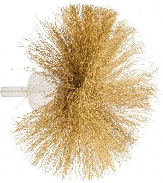 Value Collection - 4" Brush Diam, Flared End Brush - Fine Grade, 1/4" Diam Shank, 15,000 Max RPM - Industrial Tool & Supply