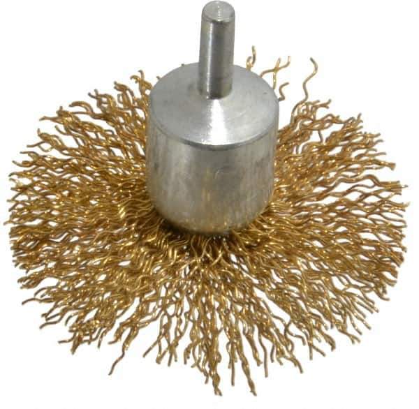 Value Collection - 3" Brush Diam, Flared End Brush - Coarse Grade, 1/4" Diam Shank, 15,000 Max RPM - Industrial Tool & Supply