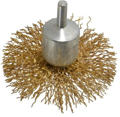 Value Collection - 3" Brush Diam, Flared End Brush - Coarse Grade, 1/4" Diam Shank, 15,000 Max RPM - Industrial Tool & Supply