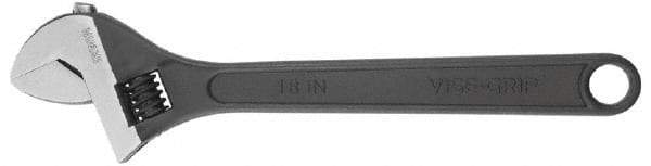 Irwin - 2-1/4" Jaw Capacity, 18" Standard Adjustable Wrench - Chrome Vanadium Steel, Chrome Finish - Industrial Tool & Supply