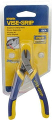 Irwin - 4-1/2" OAL, Diagonal Cutter - 1/2" Jaw Length x 7/64" Jaw Width, Oval Head, ProTouch Handle - Industrial Tool & Supply