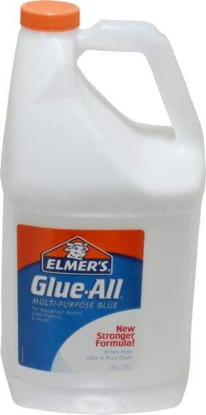 Elmer's - 1 Gal Bottle White All Purpose Glue - 5 min Working Time, Bonds to Ceramic, Fabric, Leather, Paper & Wood - Industrial Tool & Supply