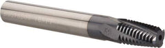 Carmex - 1/4-18 to 3/8-18 NPT, 3/8" Cutting Diam, 4 Flute, Solid Carbide Helical Flute Thread Mill - Internal/External Thread, 0.64" LOC, 3" OAL, 3/8" Shank Diam - Industrial Tool & Supply