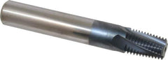 Carmex - 1/2-14 to 3/4-14 NPT, 0.61" Cutting Diam, 4 Flute, Solid Carbide Helical Flute Thread Mill - Internal/External Thread, 0.89" LOC, 4" OAL, 5/8" Shank Diam - Industrial Tool & Supply