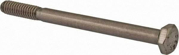 Value Collection - 1/4-20 UNC, 3-1/4" Length Under Head Hex Head Cap Screw - Partially Threaded, Grade 18-8 Stainless Steel, Uncoated, 7/16" Hex - Industrial Tool & Supply