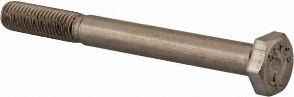 Value Collection - 1/4-28 UNF, 2-1/2" Length Under Head Hex Head Cap Screw - Partially Threaded, Grade 18-8 Stainless Steel, Uncoated, 7/16" Hex - Industrial Tool & Supply