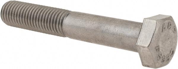 Value Collection - 5/16-24 UNF, 2" Length Under Head Hex Head Cap Screw - Partially Threaded, Grade 18-8 Stainless Steel, Uncoated, 1/2" Hex - Industrial Tool & Supply