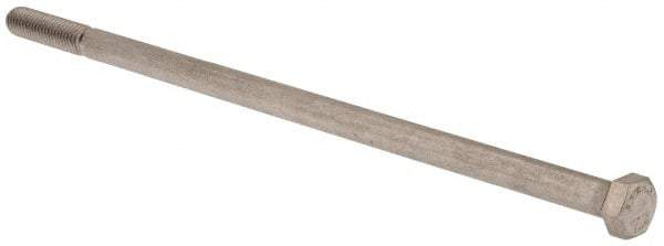 Value Collection - 1/2-13 UNC, 12" Length Under Head Hex Head Cap Screw - Partially Threaded, Grade 18-8 Stainless Steel, Uncoated, 3/4" Hex - Industrial Tool & Supply