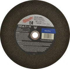 Milwaukee Tool - 12" 36 Grit Aluminum Oxide Cutoff Wheel - 3/32" Thick, 1" Arbor, 5,095 Max RPM, Use with Angle Grinders - Industrial Tool & Supply