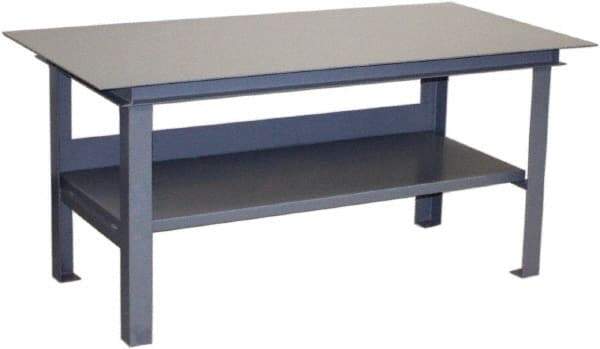 Jamco - 60 Wide x 36" Deep x 34" High, Steel Work Table - Flat Top, Fixed Legs, Gray - Industrial Tool & Supply