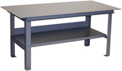 Jamco - 72 Wide x 36" Deep x 34" High, Steel Work Table - Flat Top, Fixed Legs, Gray - Industrial Tool & Supply