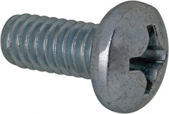 Value Collection - #12-24 UNC, 1/2" Length Under Head Phillips Drive Machine Screw - Pan Head, Grade 2 Steel, Zinc-Plated Finish, Without Washer - Industrial Tool & Supply