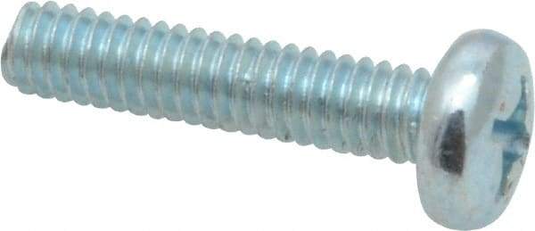 Value Collection - #12-24 UNC, 1" Length Under Head Phillips Drive Machine Screw - Pan Head, Grade 2 Steel, Zinc-Plated Finish, Without Washer - Industrial Tool & Supply