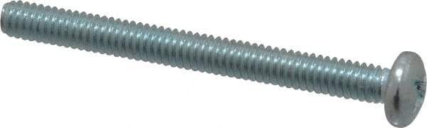 Value Collection - #8-32 UNC, 1-3/4" Length Under Head Phillips Drive Machine Screw - Pan Head, Grade 2 Steel, Zinc-Plated Finish, Without Washer - Industrial Tool & Supply