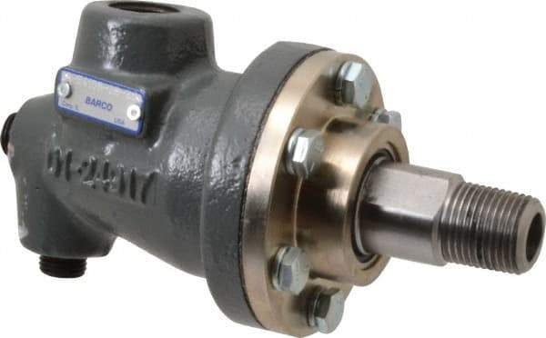 Barco - 1/2 NPT Right Hand Rotor Thread, 1/2" NPT Port, 5-7/8" Body Length, Single Flow, High Temperature (Hot Oil), Rotary Union - 600 Max RPM, 100 Max Hot Oil psi - Industrial Tool & Supply