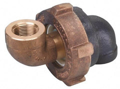Barco - 3-1/2" Pipe, 3-1/2" Flange Thickness, 90° Casing, 90° Ball Swivel Joint - Bronze Ball & Nut with Iron Body, 340 psi Water, 240 psi Steam, Size Code 16, NPT Ends - Industrial Tool & Supply