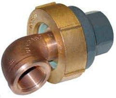 Barco - 3-1/8" Pipe, 3-1/8" Flange Thickness, Straight Casing, 90° Ball Swivel Joint - Bronze Ball & Nut with Iron Body, 340 psi Water, 240 psi Steam, Size Code 12, NPT Ends - Industrial Tool & Supply
