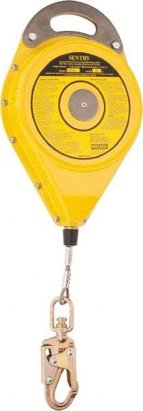 Gemtor - 50' Long, Stainless Steel Cable Self-Retracting Lifeline - 0.187" Diam, Swivel Locking Snap Hook Connector - Industrial Tool & Supply