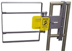 FabEnCo - Galvanized Carbon Steel Self Closing Rail Safety Gate - Fits 17 to 18-1/2" Clear Opening, 18-1/2" Wide x 22" Door Height, 40 Lb, Gray, Silver - Industrial Tool & Supply