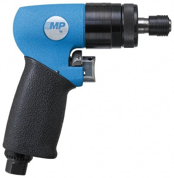 Master Power - 1/4" Bit Holder, 1,100 RPM, Pistol Grip Handle Air Screwdriver - 85 (Soft Pull) & 120 (Hard Slam) In/Lb Torque, 22 CFM - Industrial Tool & Supply