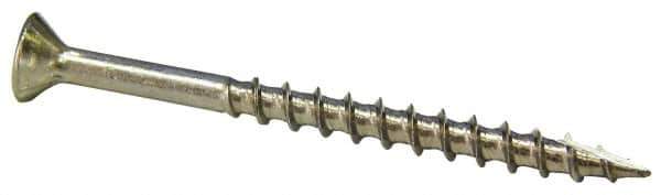 Value Collection - #8 Flat Head, Square Drive Stainless Steel Deck Screw - 1" OAL, Grade 305, Type 17 Point - Industrial Tool & Supply