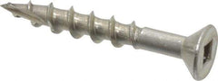 Value Collection - #8 Flat Head, Square Drive Stainless Steel Deck Screw - 1-1/4" OAL, Grade 305, Type 17 Point - Industrial Tool & Supply