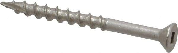 Value Collection - #8 Flat Head, Square Drive Stainless Steel Deck Screw - 2" OAL, Grade 305, Type 17 Point - Industrial Tool & Supply