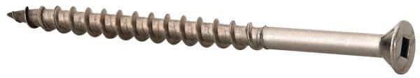 Value Collection - #10 Flat Head, Square Drive Stainless Steel Deck Screw - 3" OAL, Grade 305, Type 17 Point - Industrial Tool & Supply