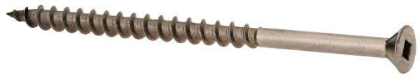 Value Collection - #10 Flat Head, Square Drive Stainless Steel Deck Screw - 3-1/2" OAL, Grade 305, Type 17 Point - Industrial Tool & Supply