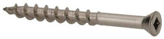 Value Collection - #7 Flat Head, Square Drive Stainless Steel Deck Screw - 1-5/8" OAL, Grade 305, Type 17 Point - Industrial Tool & Supply