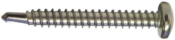Value Collection - #12, Pan Head, Phillips Drive, 1-1/2" Length Under Head, #3 Point, Self Drilling Screw - Grade 410 Stainless Steel - Industrial Tool & Supply