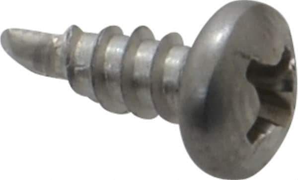 Value Collection - #6, Pan Head, Phillips Drive, 3/8" Length Under Head, #2 Point, Self Drilling Screw - Grade 410 Stainless Steel - Industrial Tool & Supply