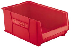 Akro-Mils - 300 Lb. Load Capacity, 29-1/4" Deep, Red Polymer Hopper Stacking Bin - 12" High x 18-3/8" Wide x 29-1/4" Long - Industrial Tool & Supply