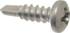 Value Collection - #6, Pan Head, Phillips Drive, 1/2" Length Under Head, #2 Point, Self Drilling Screw - Grade 410 Stainless Steel - Industrial Tool & Supply