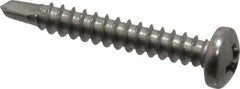 Value Collection - #6, Pan Head, Phillips Drive, 1" Length Under Head, #2 Point, Self Drilling Screw - Grade 410 Stainless Steel - Industrial Tool & Supply