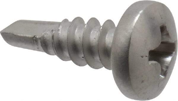 Value Collection - #8, Pan Head, Phillips Drive, 1/2" Length Under Head, #2 Point, Self Drilling Screw - Grade 410 Stainless Steel - Industrial Tool & Supply