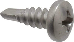 Value Collection - #8, Pan Head, Phillips Drive, 1/2" Length Under Head, #2 Point, Self Drilling Screw - Grade 410 Stainless Steel - Industrial Tool & Supply