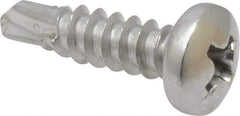 Value Collection - #8, Pan Head, Phillips Drive, 5/8" Length Under Head, #2 Point, Self Drilling Screw - Grade 410 Stainless Steel - Industrial Tool & Supply