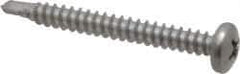 Value Collection - #8, Pan Head, Phillips Drive, 1-1/2" Length Under Head, #2 Point, Self Drilling Screw - Grade 410 Stainless Steel - Industrial Tool & Supply